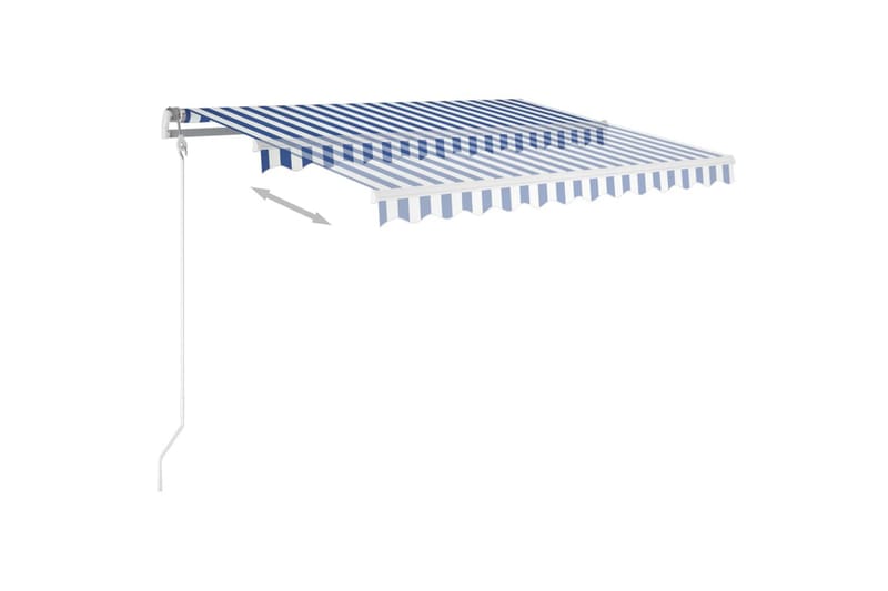 Automatisk uttrekkbar markise 300x250 cm blå og hvit - Blå - Hagemøbler - Solbeskyttelse - Markiser