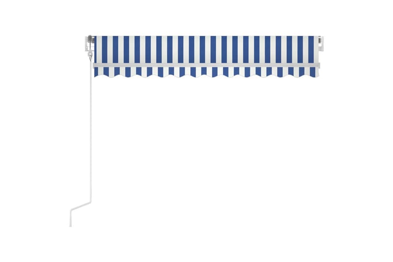 Automatisk uttrekkbar markise 300x250 cm blå og hvit - Blå - Hagemøbler - Solbeskyttelse - Markiser