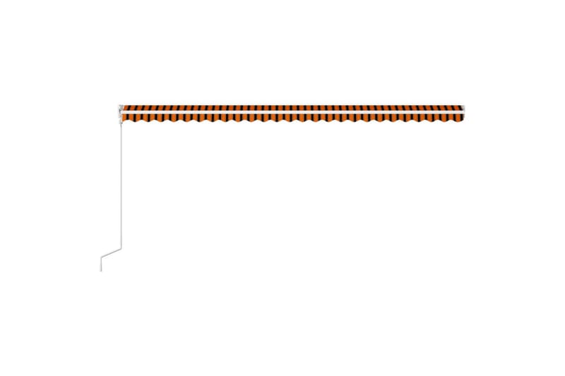 Automatisk uttrekkbar markise 600x300 cm oransje og brun - Hagemøbler - Solbeskyttelse - Markiser