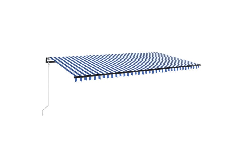 Automatisk uttrekkbar markise 600x350 cm blå og hvit - Blå - Hagemøbler - Solbeskyttelse - Markiser