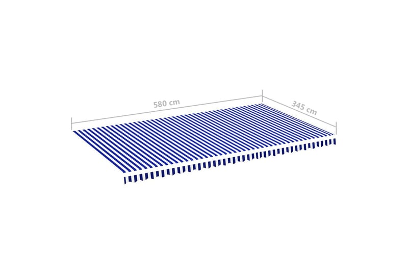 Erstatningsduk for markise blå og hvit 6x3,5 m - Hagemøbler - Solbeskyttelse - Markiser