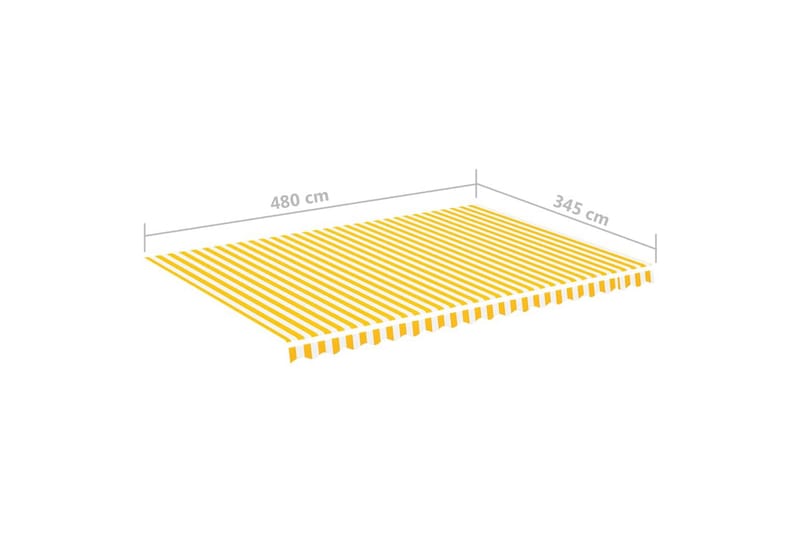 Erstatningsduk for markise gul og hvit 5x3,5 m - Hagemøbler - Solbeskyttelse - Markiser