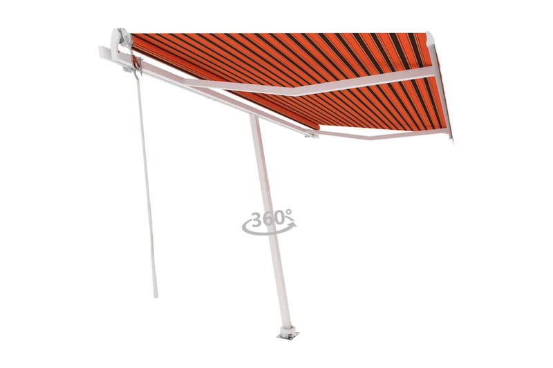 Frittstående automatisk markise 400x300cm oransje og brun - Oransj - Hagemøbler - Solbeskyttelse - Markiser
