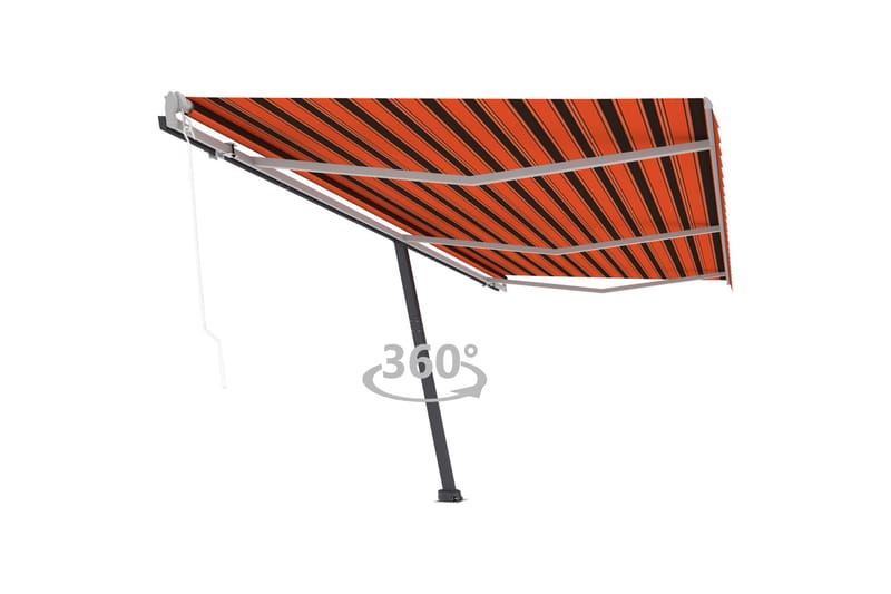 Frittstående automatisk markise 600x300 cm oransje/brun - Oransj - Hagemøbler - Solbeskyttelse - Markiser