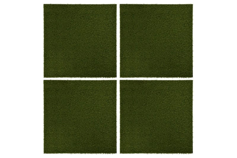 Kunstige gressmatter 4 stk 50x50x2,5 cm gummi - Grønn - Hagemøbler - Solbeskyttelse - Markiser