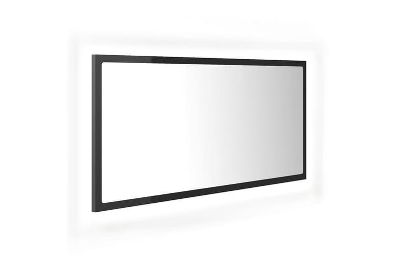 LED Baderomsspeil 90x8,5x37 cm sponplate høyglans grå - Svart - Hagemøbler - Solbeskyttelse - Markiser