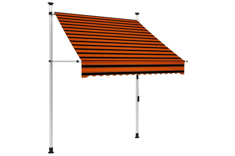 Manuell uttrekkbar markise 150 cm oransje og brun - Flerfarget - Hagemøbler - Solbeskyttelse - Markiser