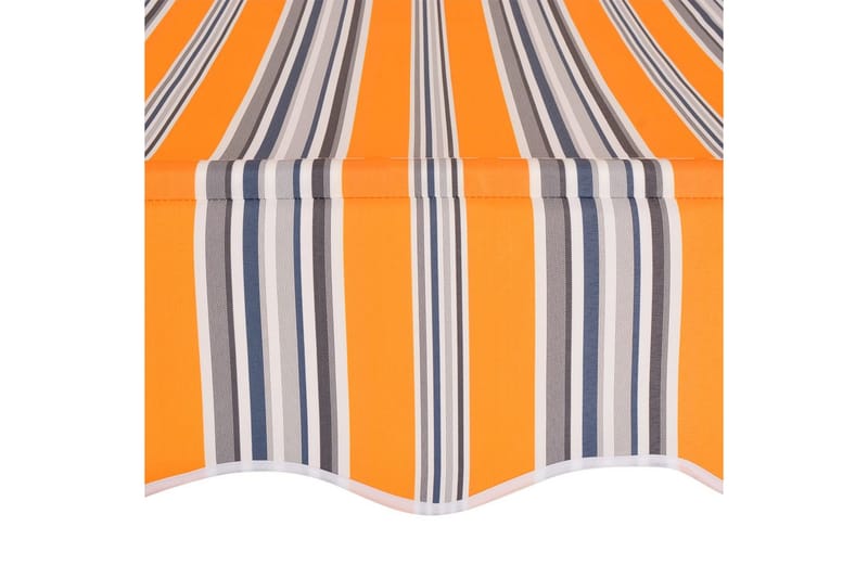 Manuell uttrekkbar markise 250 cm gul og blå striper - Hagemøbler - Solbeskyttelse - Markiser