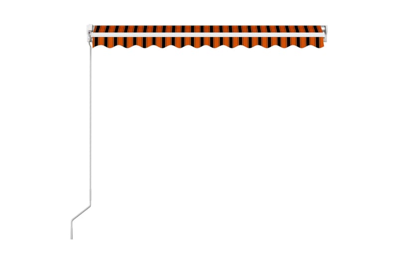 Manuell uttrekkbar markise 300x250 cm oransje og brun - Hagemøbler - Solbeskyttelse - Markiser