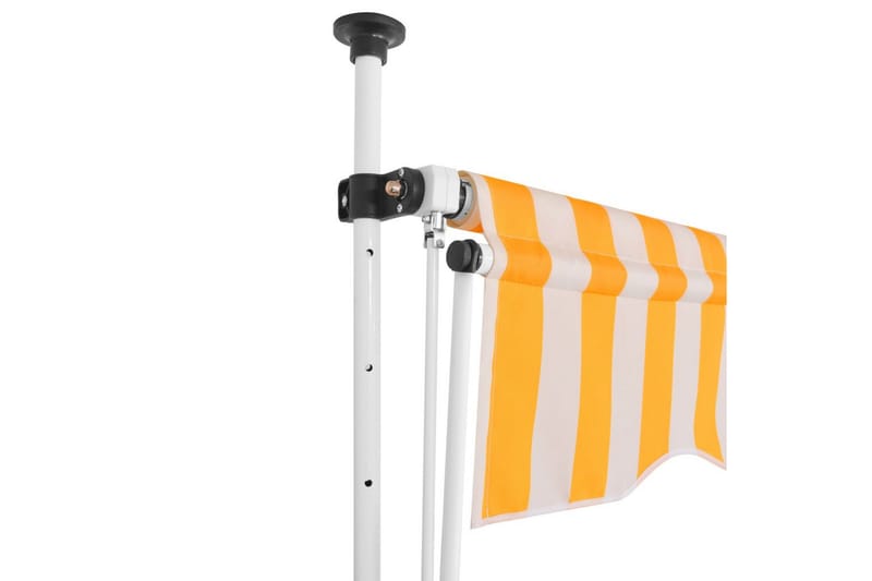 Manuell uttrekkbar markise 400 cm gule og hvite striper - Hagemøbler - Solbeskyttelse - Markiser