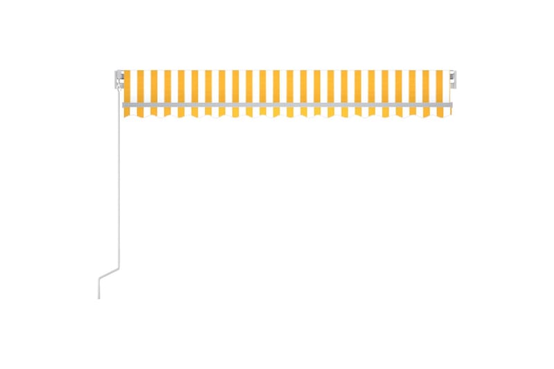 Manuell uttrekkbar markise 450x350 cm gul og hvit - Gul - Hagemøbler - Solbeskyttelse - Markiser