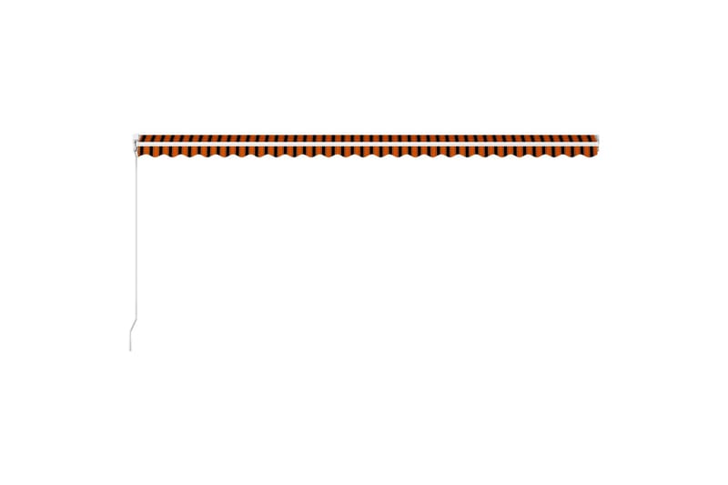 Manuell uttrekkbar markise 600x300 cm oransje og brun - Hagemøbler - Solbeskyttelse - Markiser