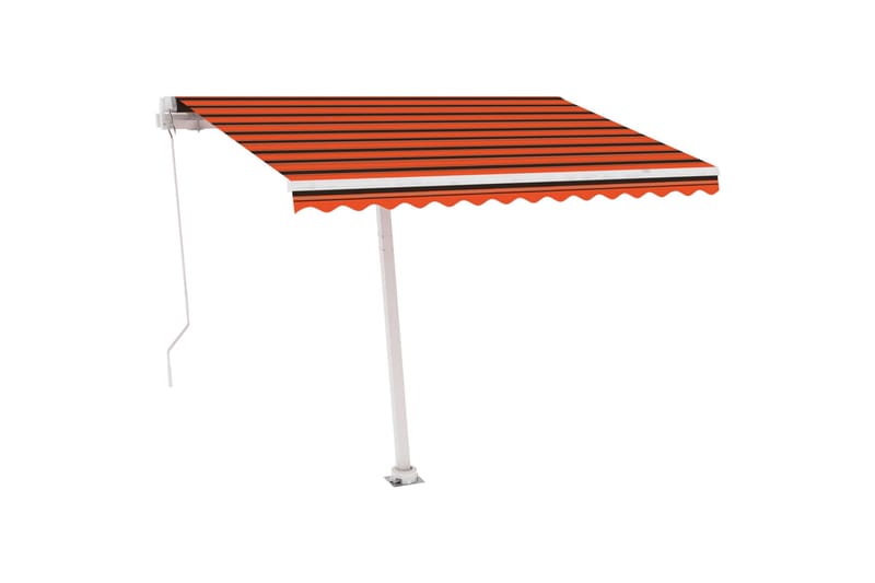 Manuell uttrekkbar markise med LED 350x250 cm - Oransj - Hagemøbler - Solbeskyttelse - Markiser