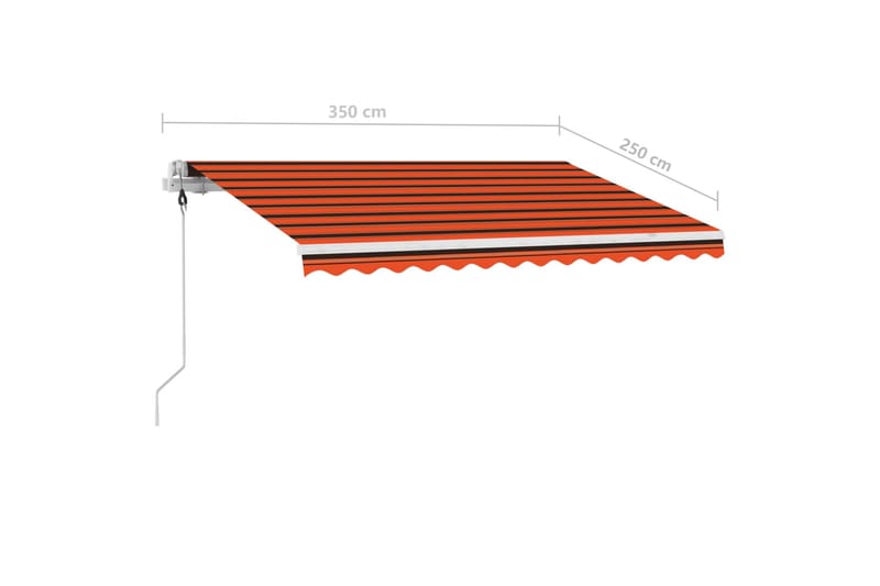 Manuell uttrekkbar markise med LED 350x250 cm - Oransj - Hagemøbler - Solbeskyttelse - Markiser