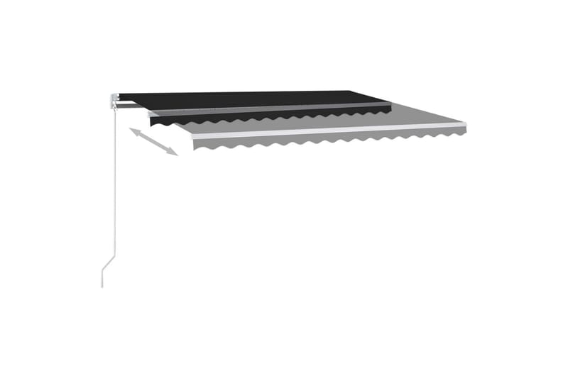 Manuell uttrekkbar markise med LED 400x350 cm antrasitt - Antrasittgrå - Hagemøbler - Solbeskyttelse - Markiser