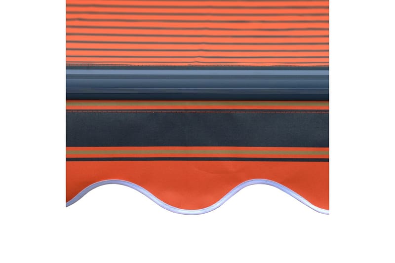Manuell uttrekkbar markise med LED 450x300 cm oransje & brun - Hagemøbler - Solbeskyttelse - Markiser
