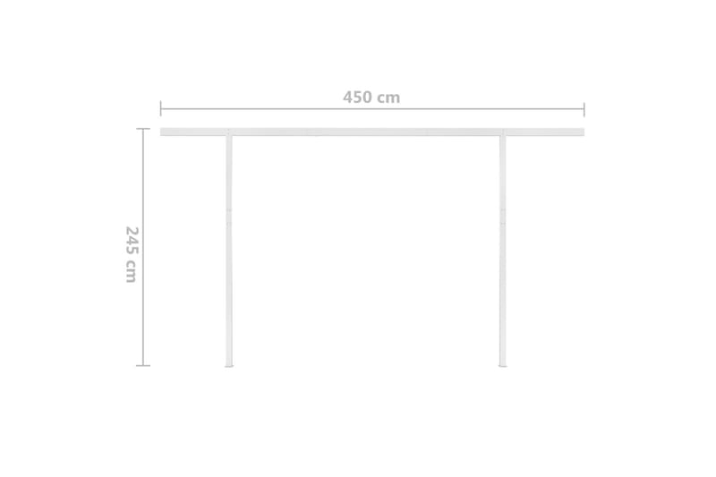 Manuell uttrekkbar markise med stolper 5x3,5 m antrasitt - Antrasittgrå - Hagemøbler - Solbeskyttelse - Markiser