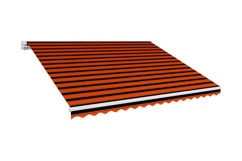 Markiseduk oransje og brun 450x300 cm - Hagemøbler - Solbeskyttelse - Markiser