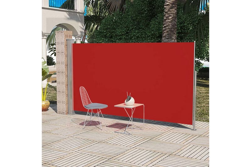 Uteplass Terasse Side Solskjerm 180 x 300 cm - Rød - Hagemøbler - Solbeskyttelse - Markiser
