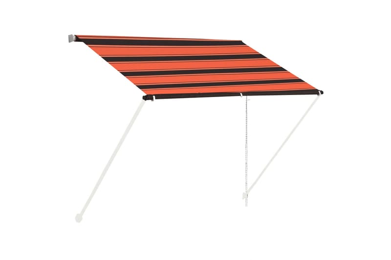 Uttrekkbar markise 100x150 cm oransje og brun - Flerfarget - Hagemøbler - Solbeskyttelse - Markiser