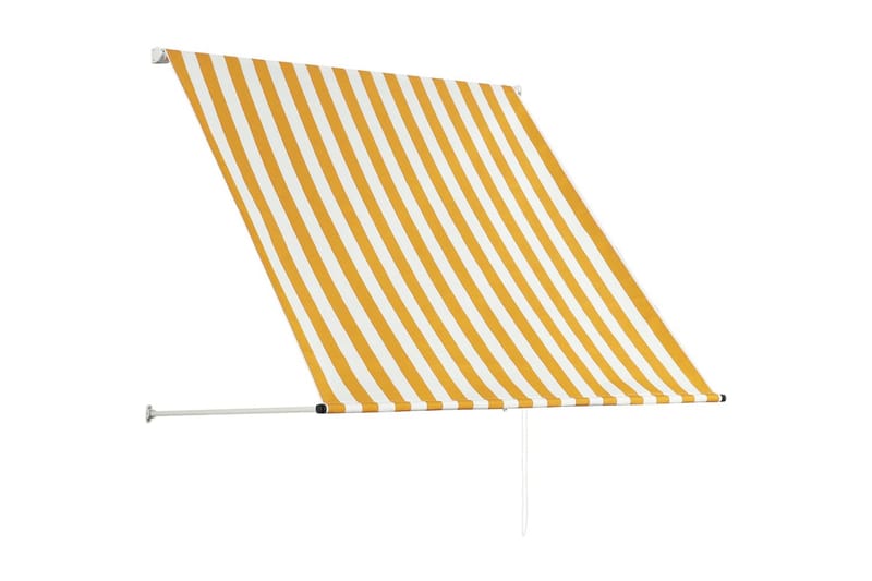 Uttrekkbar markise 150x150 cm gul og hvit - Hagemøbler - Solbeskyttelse - Markiser
