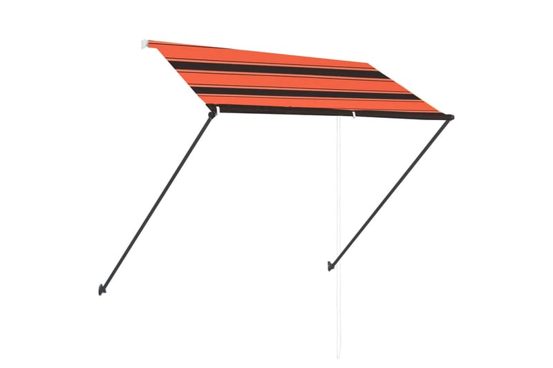Uttrekkbar markise med LED 250x150 cm oransje og brun - Flerfarget - Hagemøbler - Solbeskyttelse - Markiser