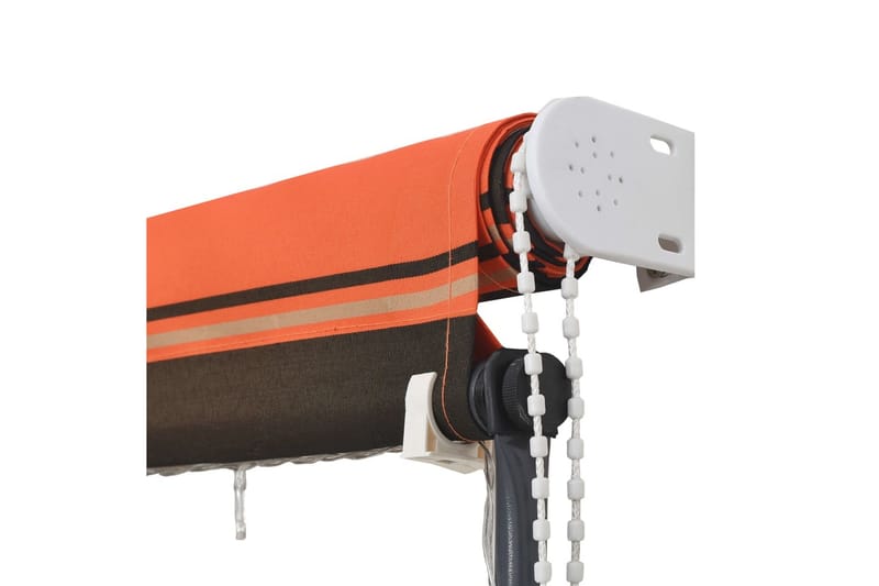 Uttrekkbar markise med LED 250x150 cm oransje og brun - Flerfarget - Hagemøbler - Solbeskyttelse - Markiser