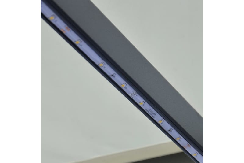 Uttrekkbar markise med vindsensor & LED 600x300 cm kremhvit - Hagemøbler - Solbeskyttelse - Markiser