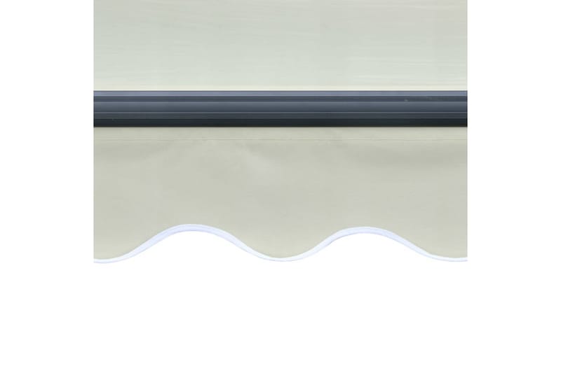 Uttrekkbar markise med vindsensor & LED 600x300 cm kremhvit - Hagemøbler - Solbeskyttelse - Markiser