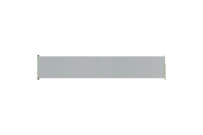 Uttrekkbar sidemarkise 117x600 cm grå - Grå - Hagemøbler - Solbeskyttelse - Markiser