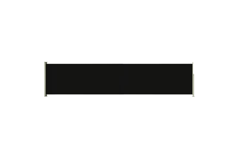 Uttrekkbar sidemarkise 140x600 cm svart - Svart - Hagemøbler - Solbeskyttelse - Markiser
