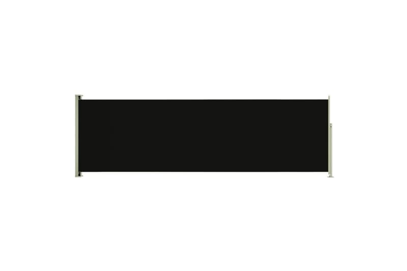 Uttrekkbar sidemarkise 160x500 cm svart - Svart - Hagemøbler - Solbeskyttelse - Markiser
