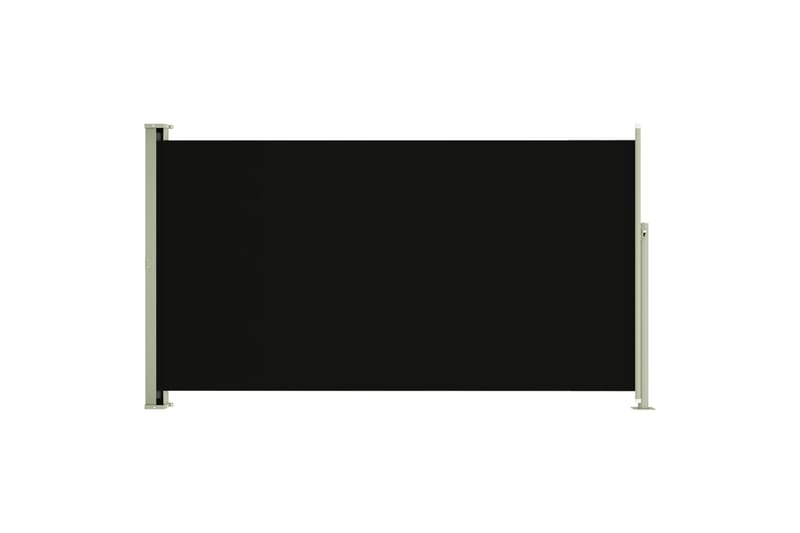 Uttrekkbar sidemarkise 170x300 cm svart - Svart - Hagemøbler - Solbeskyttelse - Markiser