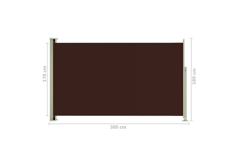 Uttrekkbar sidemarkise 180x300 cm brun - Brun - Hagemøbler - Solbeskyttelse - Markiser