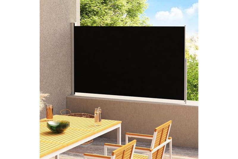 Uttrekkbar sidemarkise 180x300 cm svart
