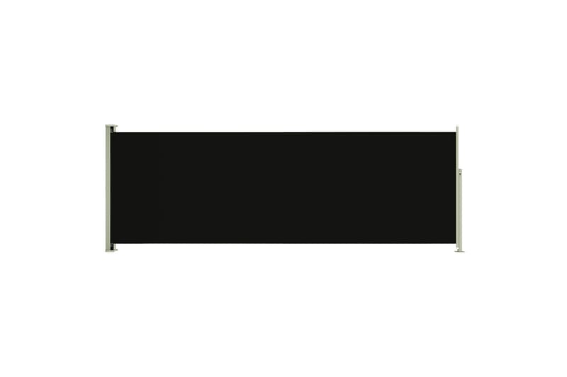 Uttrekkbar sidemarkise 180x500 cm svart - Svart - Hagemøbler - Solbeskyttelse - Markiser