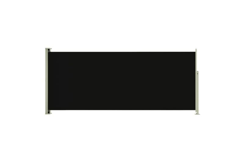 Uttrekkbar sidemarkise 220x500 cm svart - Svart - Hagemøbler - Solbeskyttelse - Markiser