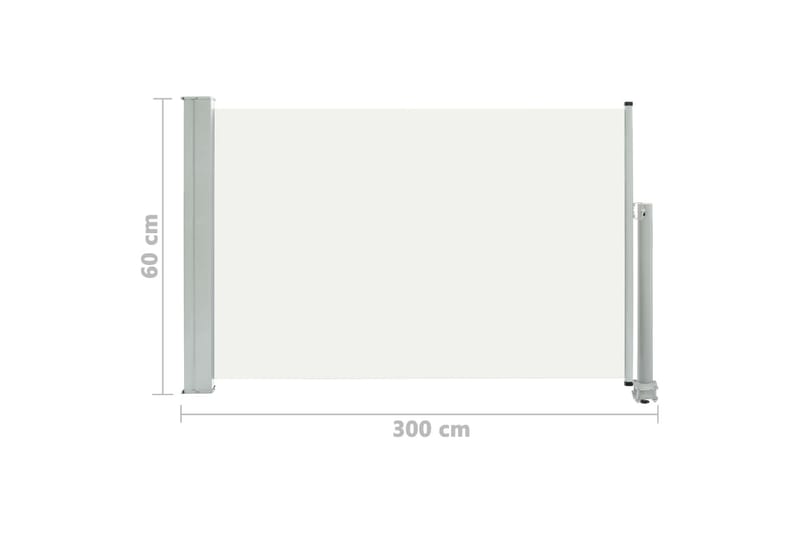 Uttrekkbar sidemarkise 60x300 cm kremhvit - Hagemøbler - Solbeskyttelse - Markiser