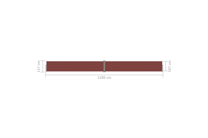 Uttrekkbar sidemarkise brun 117x1200 cm - Brun - Hagemøbler - Solbeskyttelse - Markiser