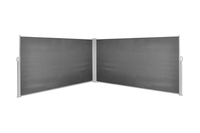 Uttrekkbar sidemarkise svart 160x600 cm