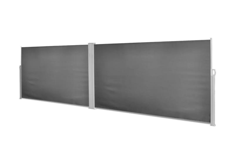 Uttrekkbar sidemarkise svart 160x600 cm - Hagemøbler - Solbeskyttelse - Markiser