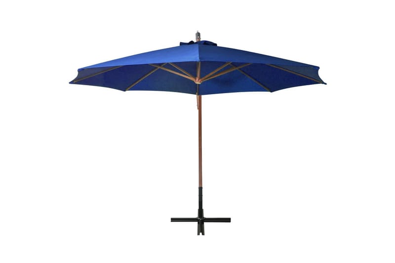 Hengende parasoll med stolpe asurblå 3,5x2,9 m heltre gran - Blå - Hagemøbler - Solbeskyttelse - Parasoller - Hengeparasoll