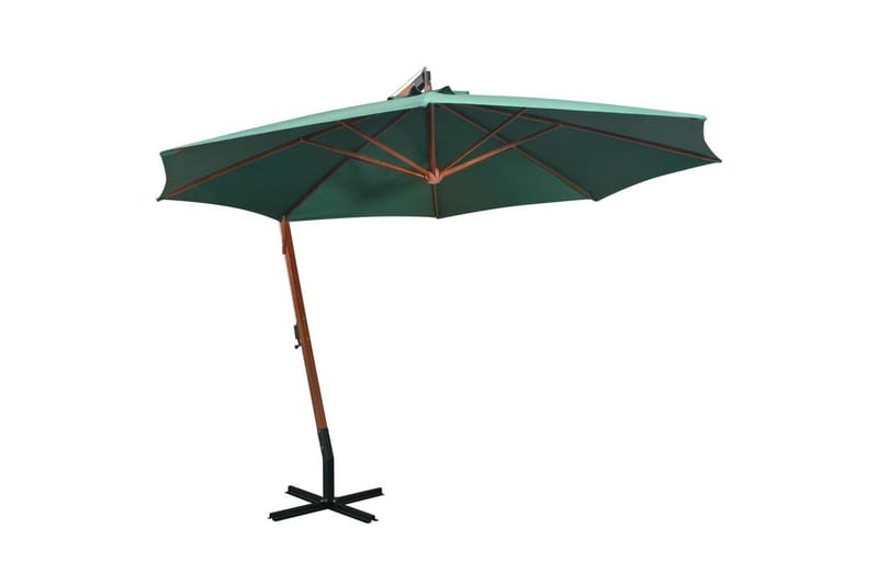 Hengeparasoll 350 cm trestang grønn - Grønn - Hagemøbler - Solbeskyttelse - Parasoller
