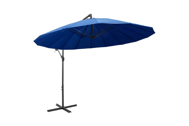 Hengeparasoll blå 3 m aluminiumsstang - Blå - Hagemøbler - Solbeskyttelse - Parasoller - Hengeparasoll