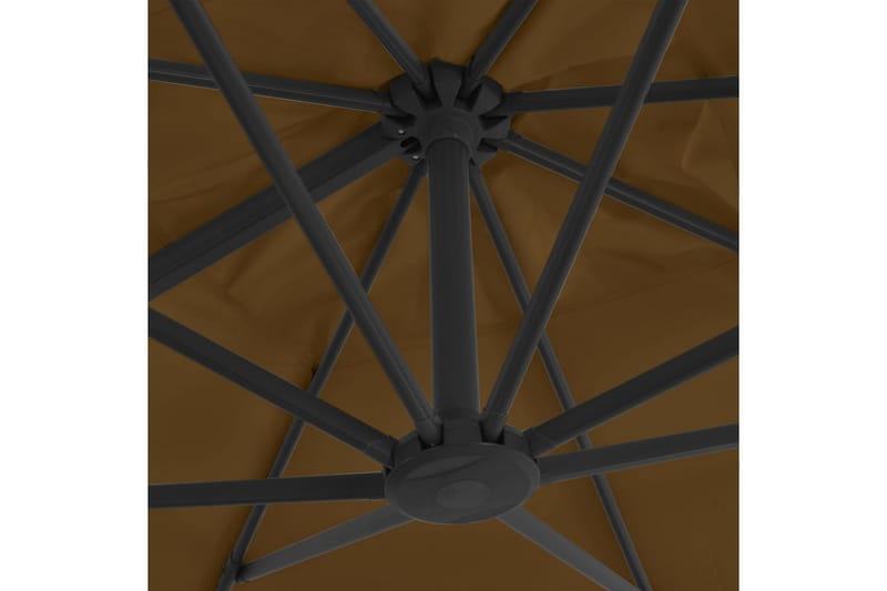 Hengeparasoll med aluminiumstang 300x300 cm gråbrun - Brun - Hagemøbler - Solbeskyttelse - Parasoller - Hengeparasoll