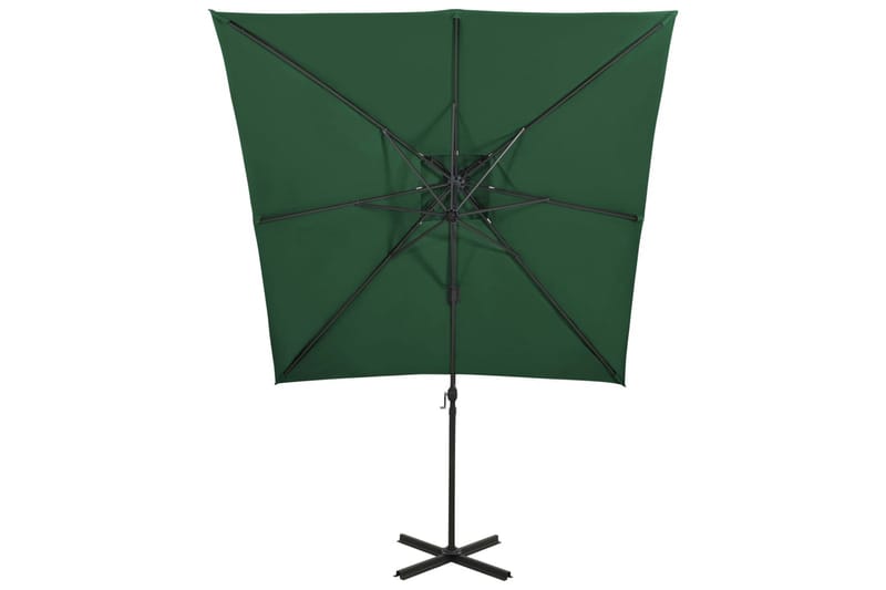 Hengeparasoll med dobbel topp 250x250 cm grønn - grønn - Hagemøbler - Solbeskyttelse - Parasoller