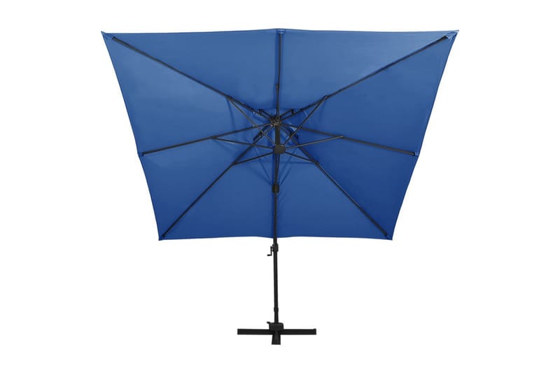 Hengeparasoll med dobbel topp 300x300 cm asurblå - Blå - Hagemøbler - Solbeskyttelse - Parasoller