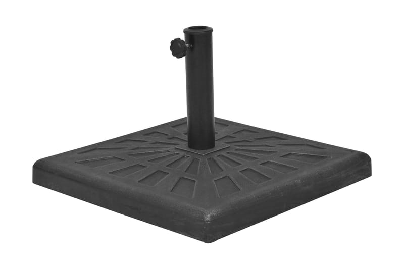 Parasollfot harpiks kvadrat svart 12 kg - Svart - Hagemøbler - Solbeskyttelse - Parasoller - Parasollfot