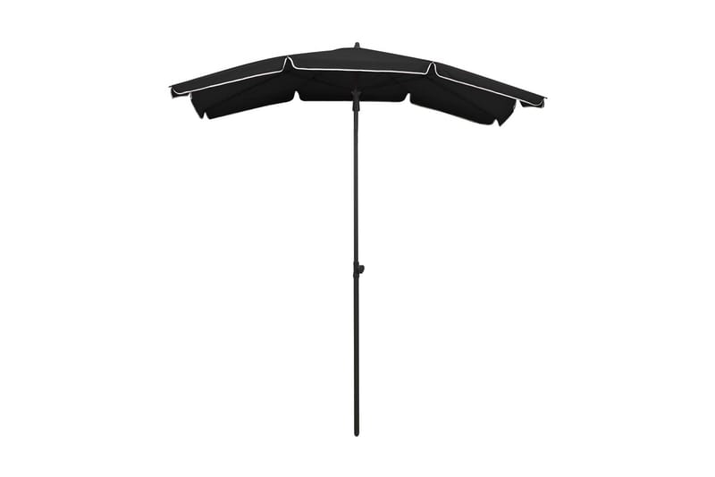 Hageparasoll med stang 200x130 cm svart - Svart - Hagemøbler - Solbeskyttelse - Parasoller