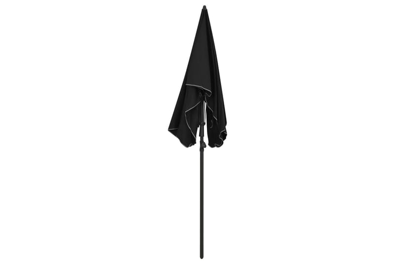 Hageparasoll med stang 200x130 cm svart - Svart - Hagemøbler - Solbeskyttelse - Parasoller